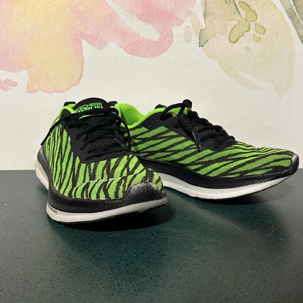Skechers Mens Go Run Razor Excess 2 Green/Black Running Shoes Sneakers Size 7.5